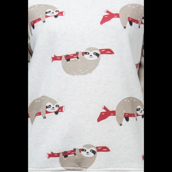 π¦₯Sloths Animal Print Sweater Pullover Sweatshirt - Picture 4 of 5